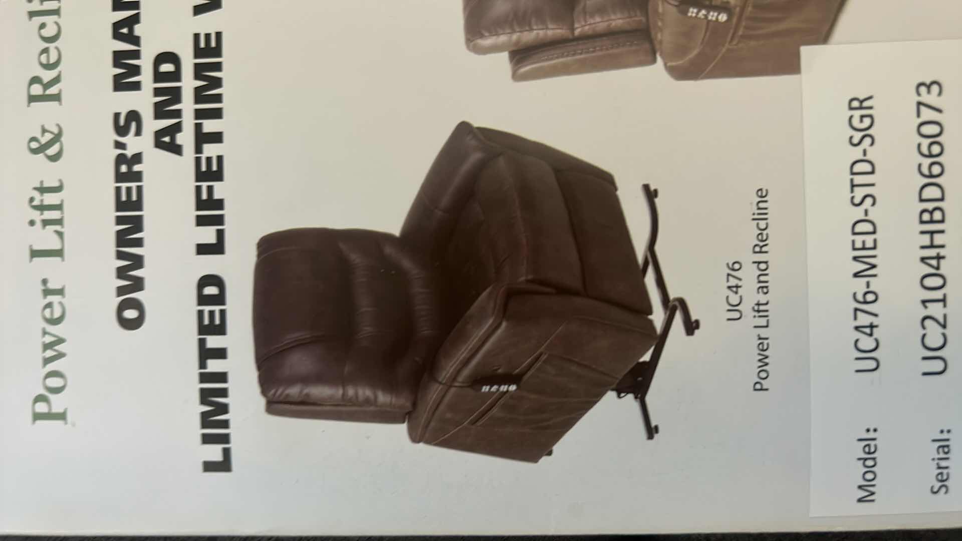 Photo 5 of Ultra comfort, power, lift, and recline chair, gray leather