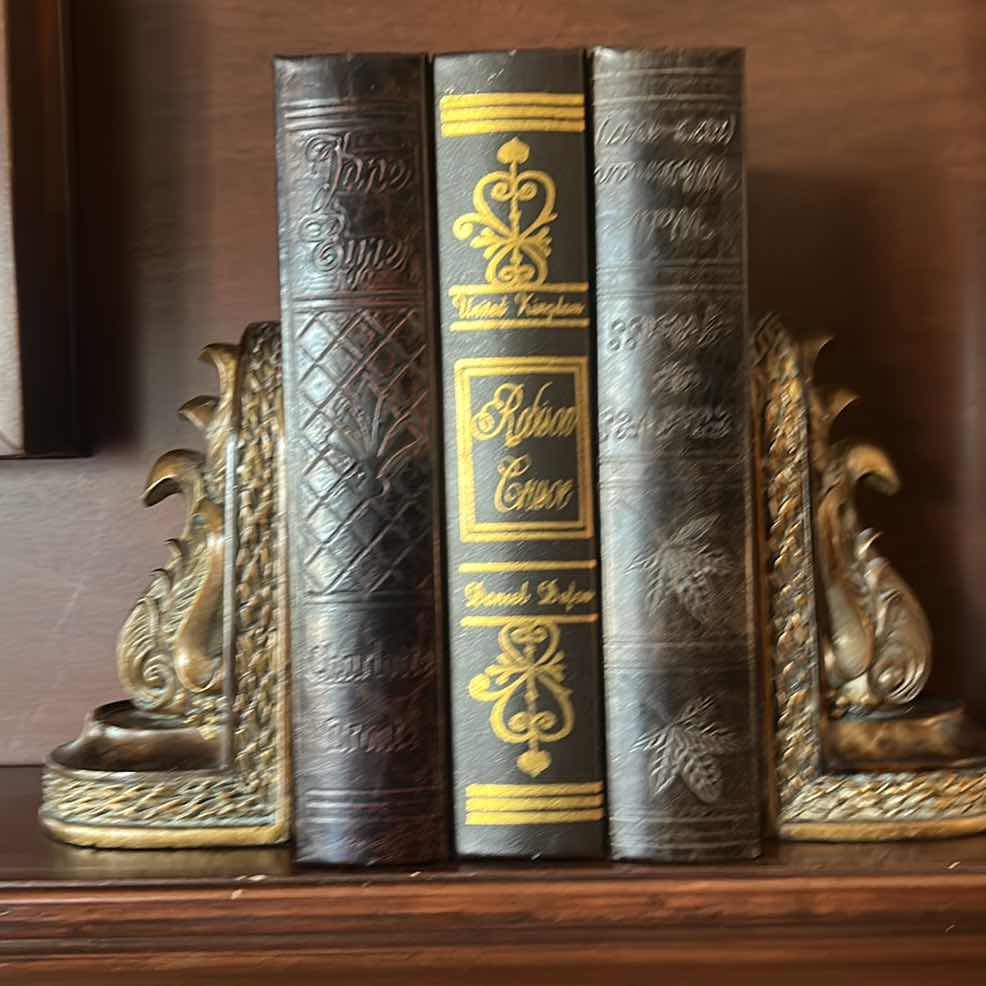 Photo 5 of ORNATE BOOKENDS w 3 FAUX HARDCOVER BOOKS