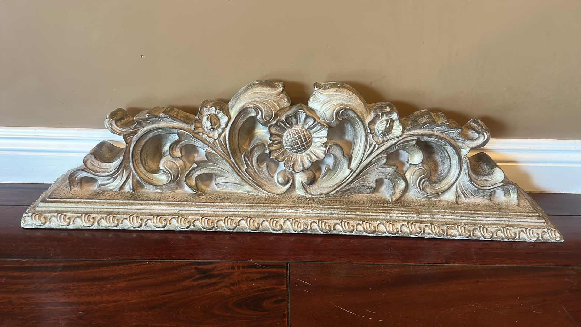 Photo 4 of HEAVY PLASTER WALL SHELF OR SHELF DECOR 3’ x 6” x 9” (WAS DISPLAYED UPSIDE DOWN ON TOP OF KITCHEN CABINETS)
