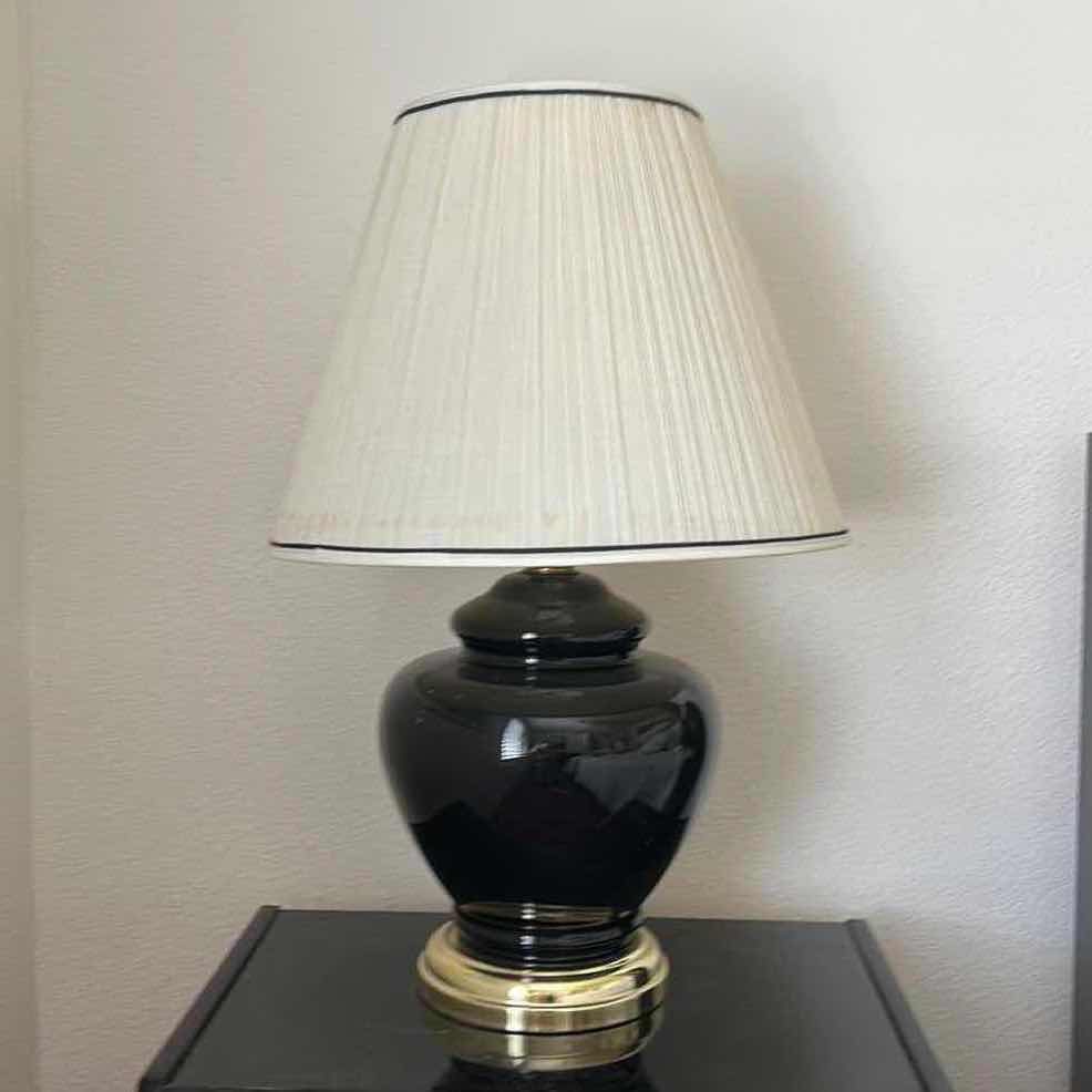 Photo 1 of BLACK PORCELAIN TEMPLE JAR LAMP H28”