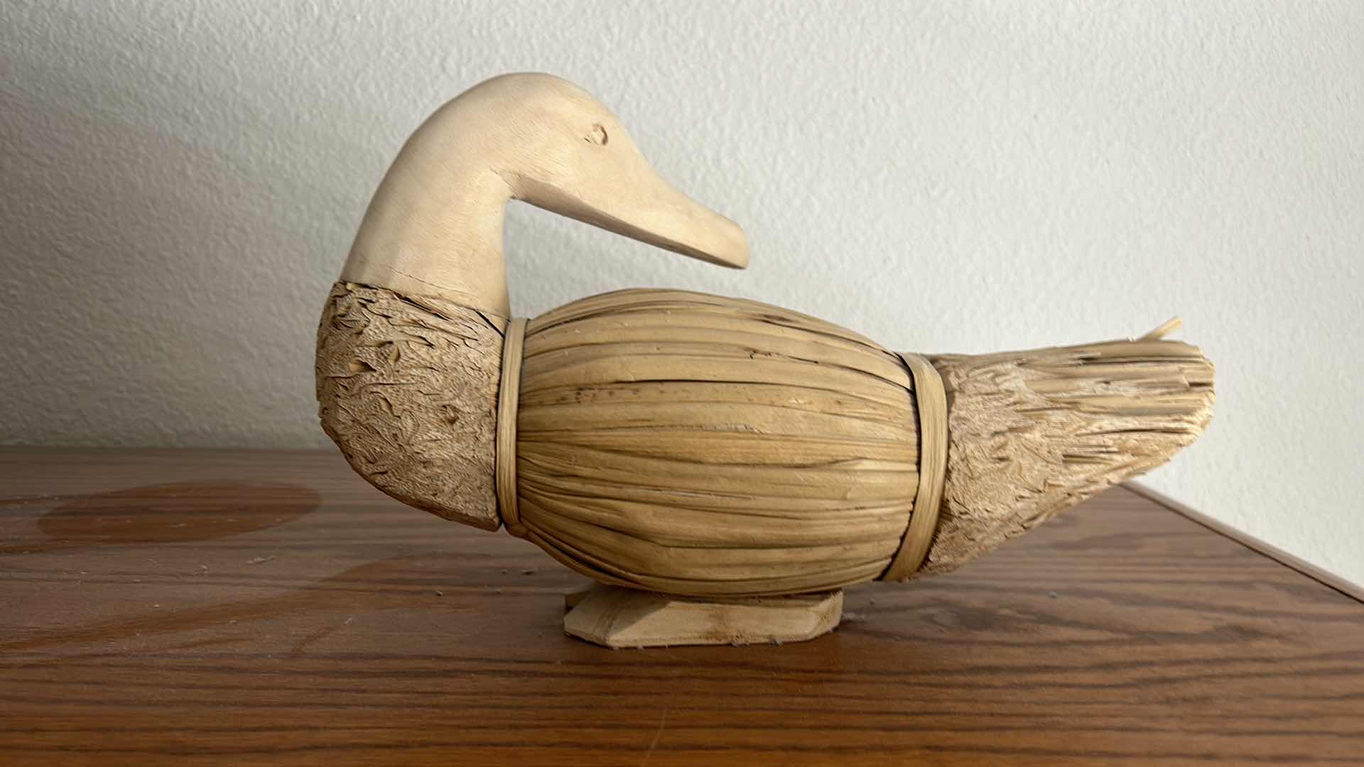 Photo 5 of 2 CARVED WOOD/ STRAW DUCKS 13” x 9”