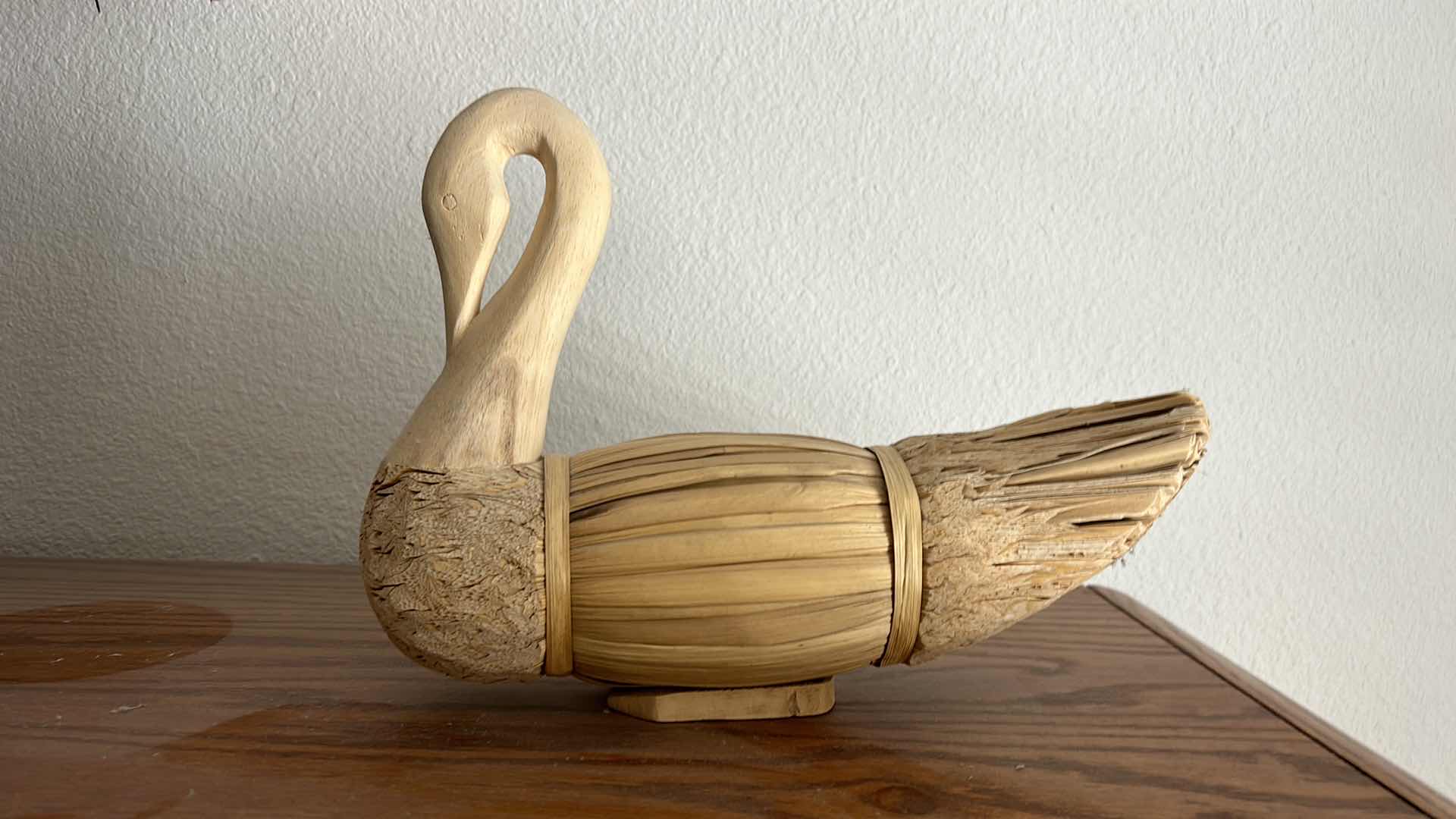 Photo 2 of 2 CARVED WOOD/ STRAW DUCKS 13” x 9”