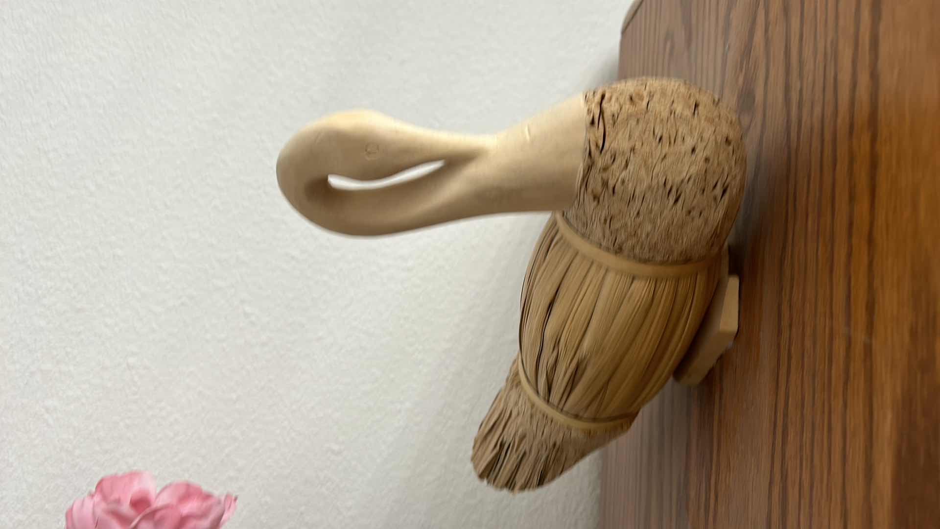 Photo 3 of 2 CARVED WOOD/ STRAW DUCKS 13” x 9”