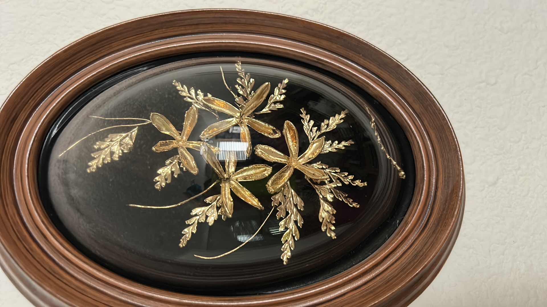 Photo 1 of 24K GOLD ENCASED LEAVES AND FLOWERS 6 1/2” x 8 1/2”