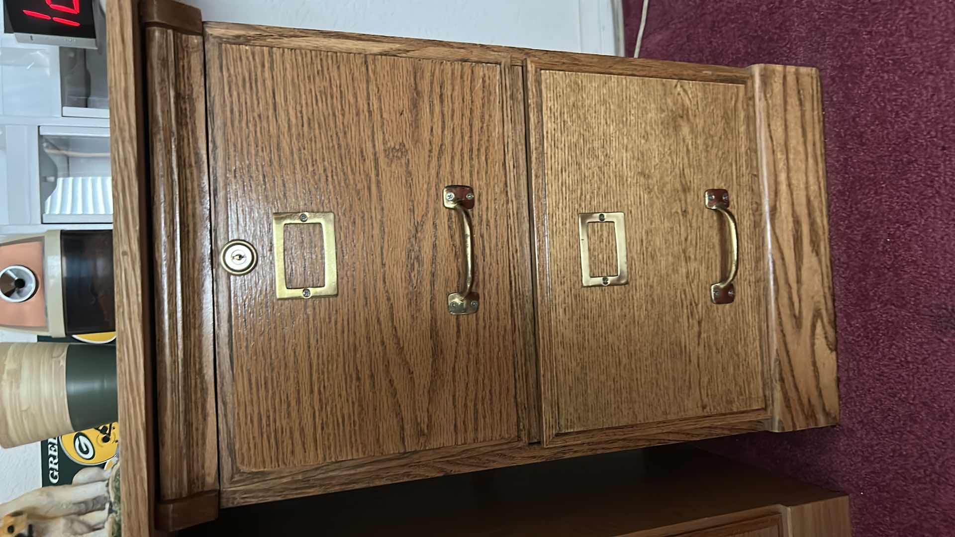 Photo 3 of 2 OAK FILE CABINETS WITH WOOD TOP AND OFFICE SUPPLIES & DECOR