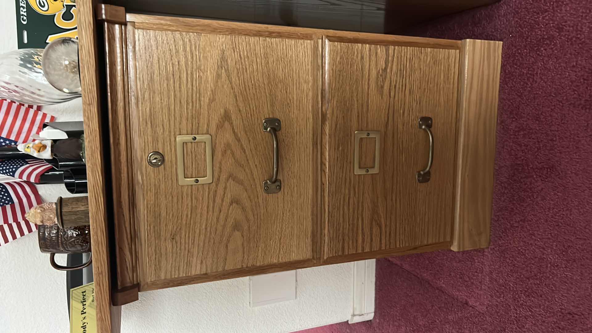 Photo 2 of 2 OAK FILE CABINETS WITH WOOD TOP AND OFFICE SUPPLIES & DECOR