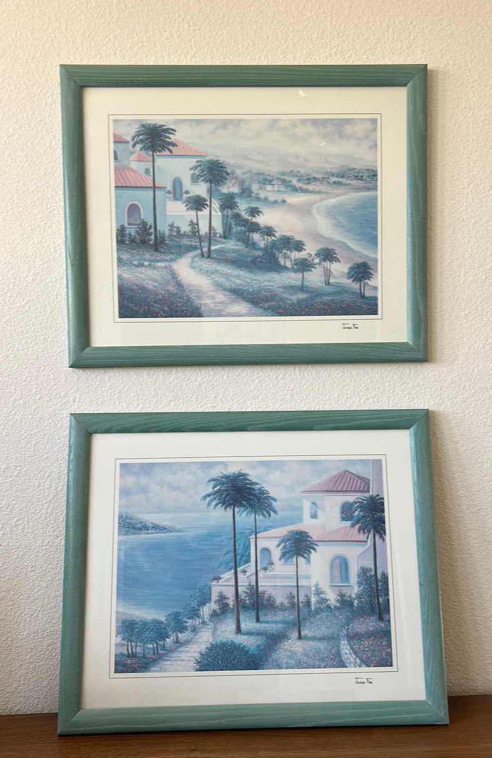 Photo 8 of 2 SEASIDE VILLAGE SIGNED JAMES FAN ARTWORK FRAMED