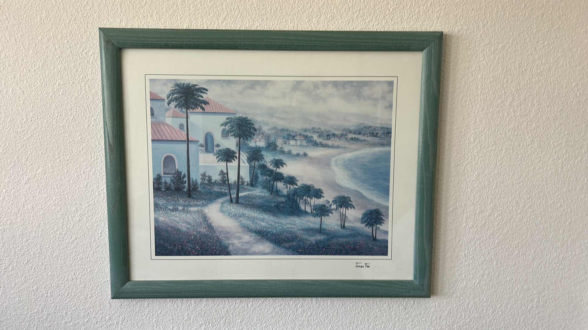 Photo 2 of 2 SEASIDE VILLAGE SIGNED JAMES FAN ARTWORK FRAMED