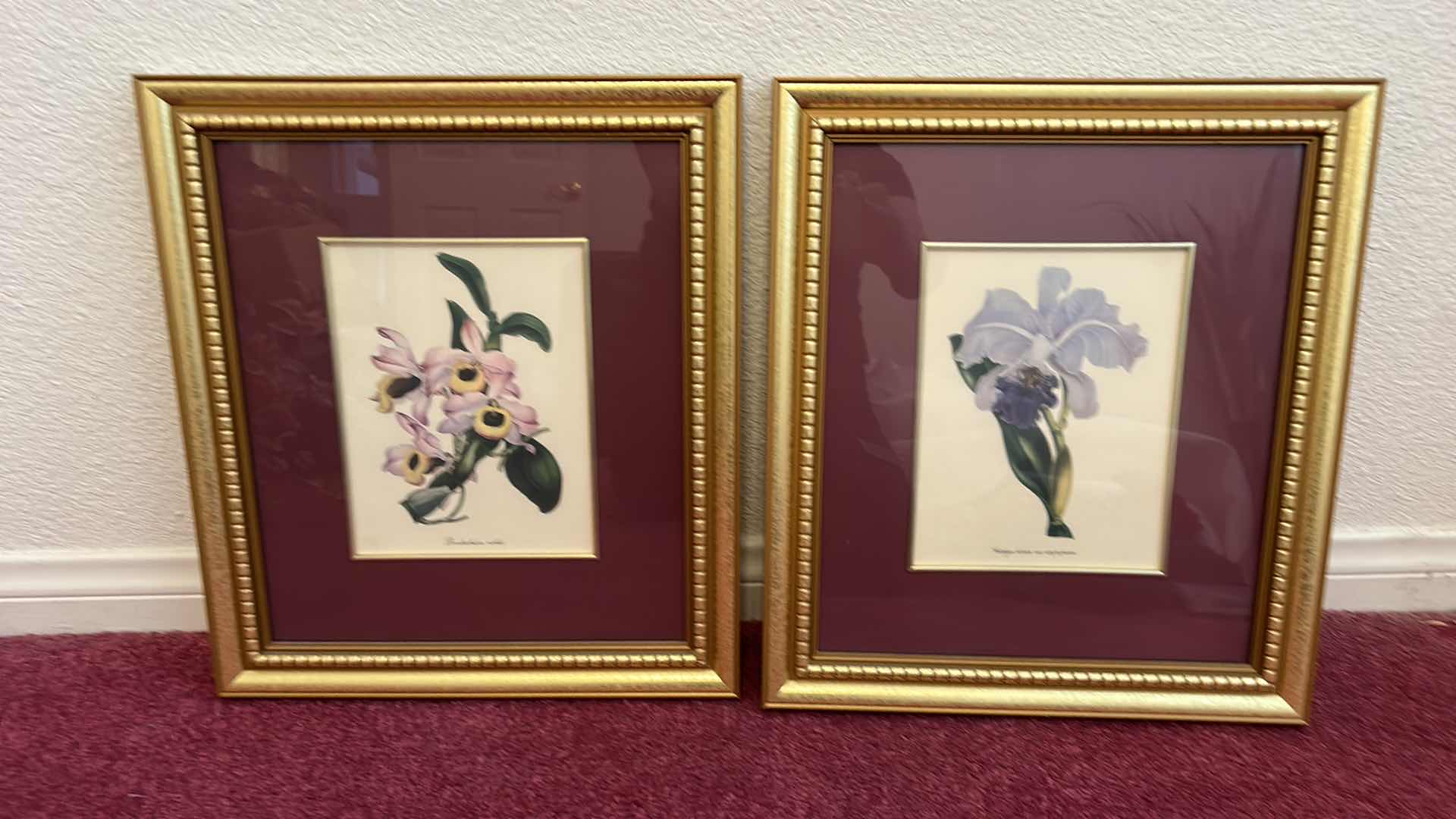 Photo 2 of 2 FLORAL GOLD FRAMED ARTWORK 14 1/4” x 16 1/2