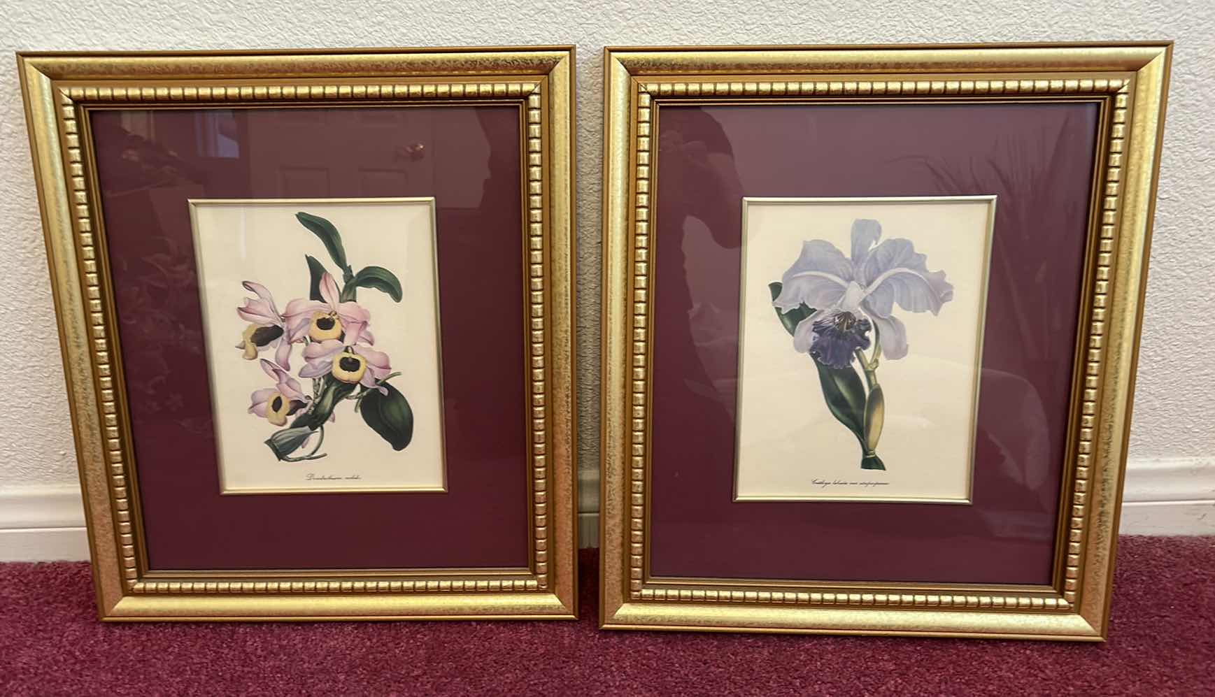 Photo 1 of 2 FLORAL GOLD FRAMED ARTWORK 14 1/4” x 16 1/2