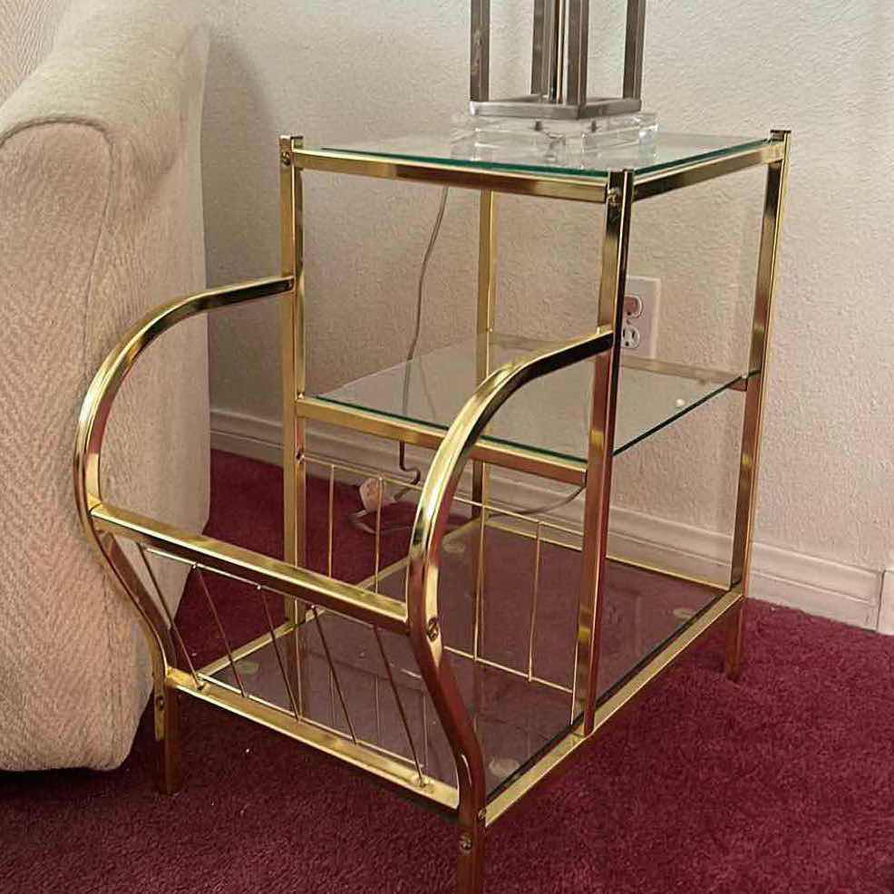 Photo 1 of SIDE TABLE WITH MAGAZINE RACK 13“ x 2‘ x 21 1/2“
