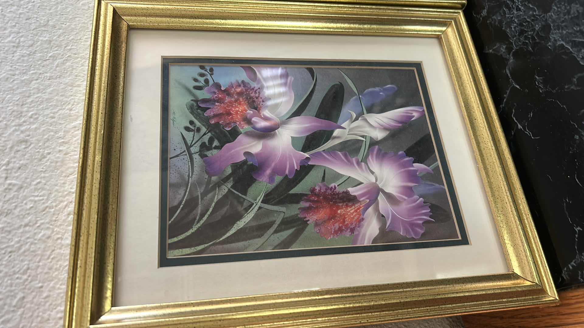 Photo 2 of 2 FRAMED ARTWORK ORCHIDS 9 1/2” x 11 1/2”