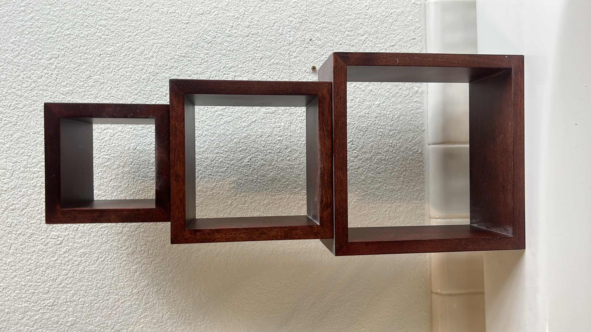 Photo 1 of 3 SMALL FLOATING DISPLAY SHELVES (LARGEST 9” x 9”)