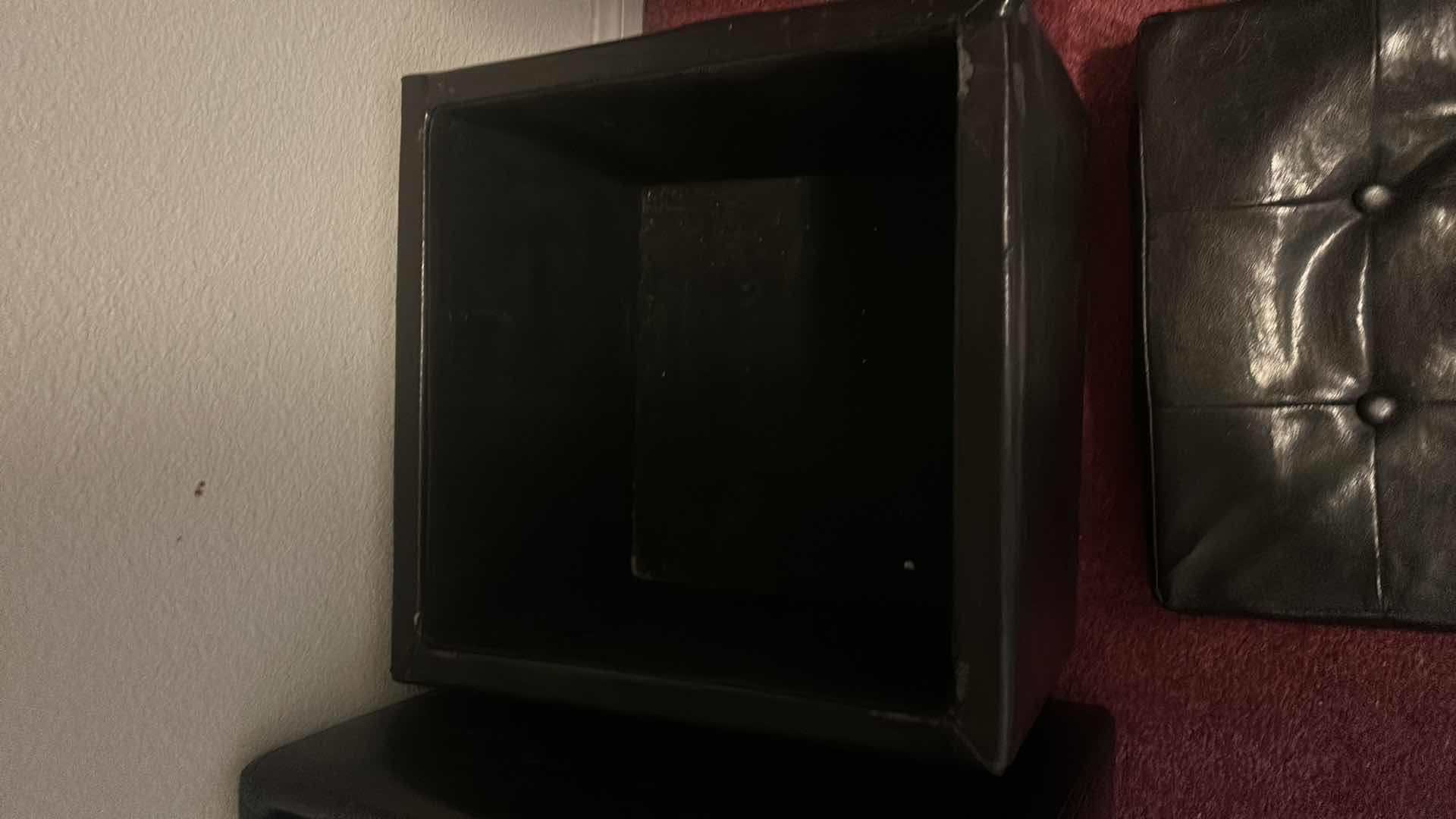 Photo 3 of 2 BLACK STORAGE OTTOMANS LARGEST 17 1/2“ x 17 1/2“