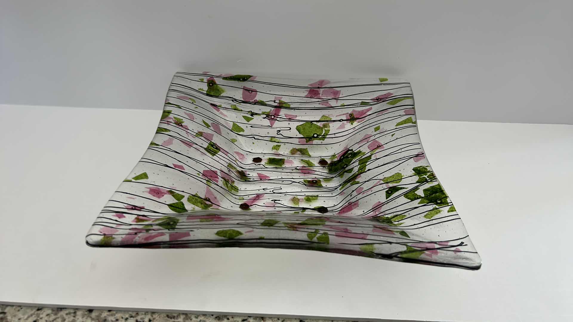 Photo 1 of PAINTED GLASS BOWL 11.5” x H2.25”