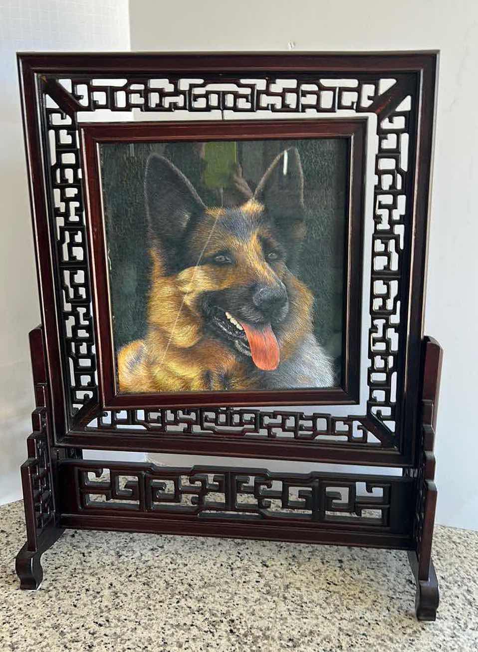 Photo 1 of CHINESE FRAME STAND "PET" ARTWORK 19 1/2” x 8” x 24 1/2”