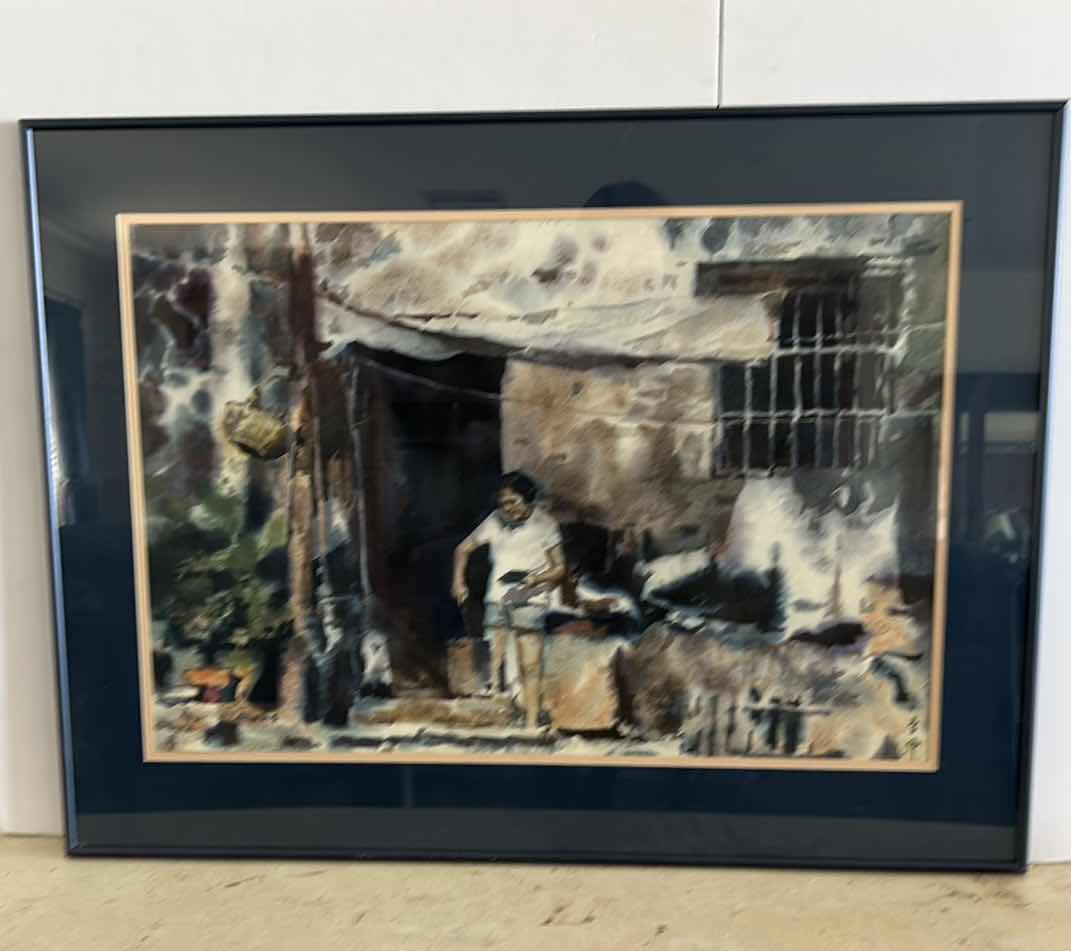 Photo 1 of FRAMED "WATERCOLOR" SIGNED ARTWORK 31.25” x 24”