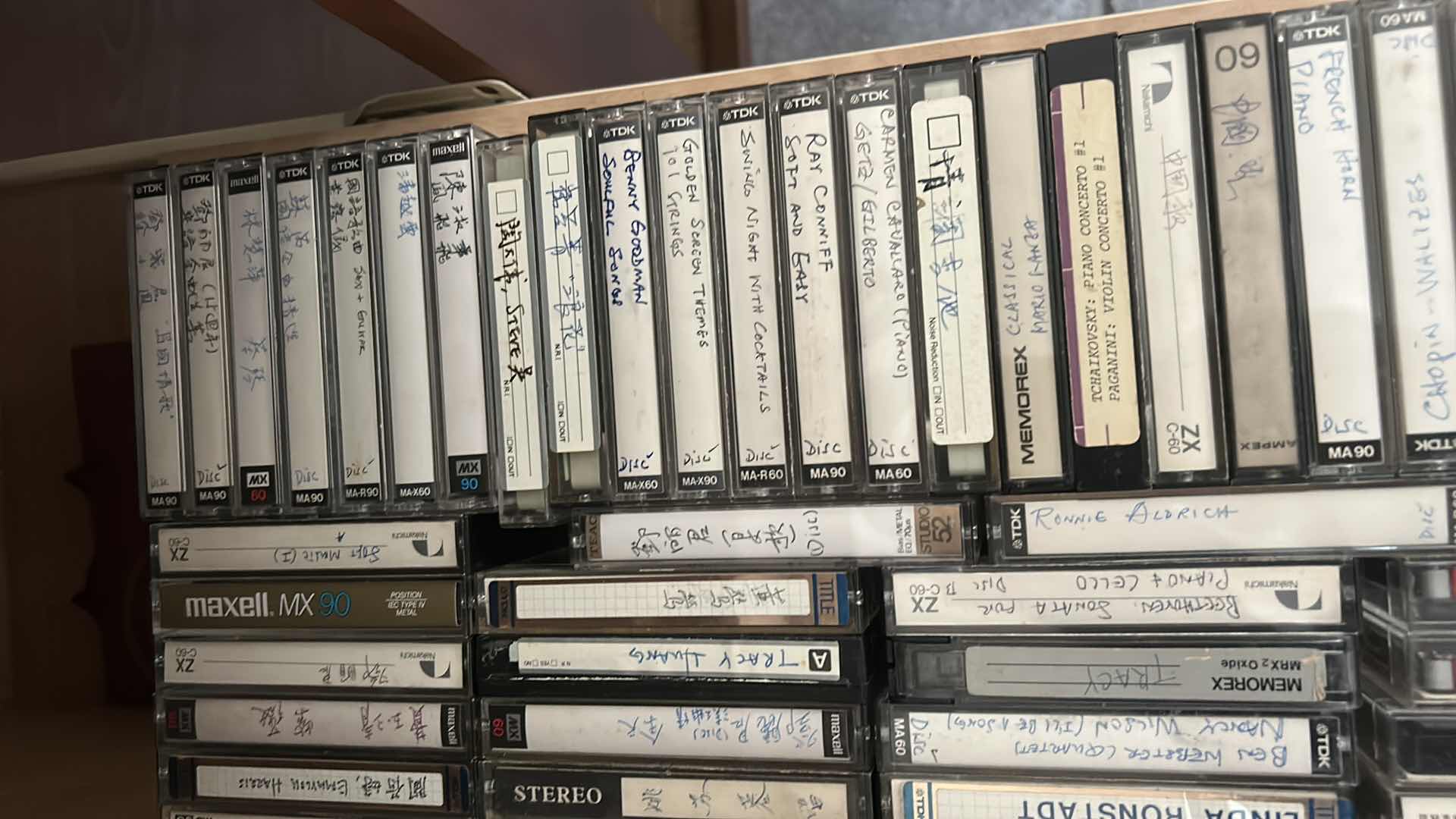 Photo 3 of 2 ROWS OF CASSETTE TAPES