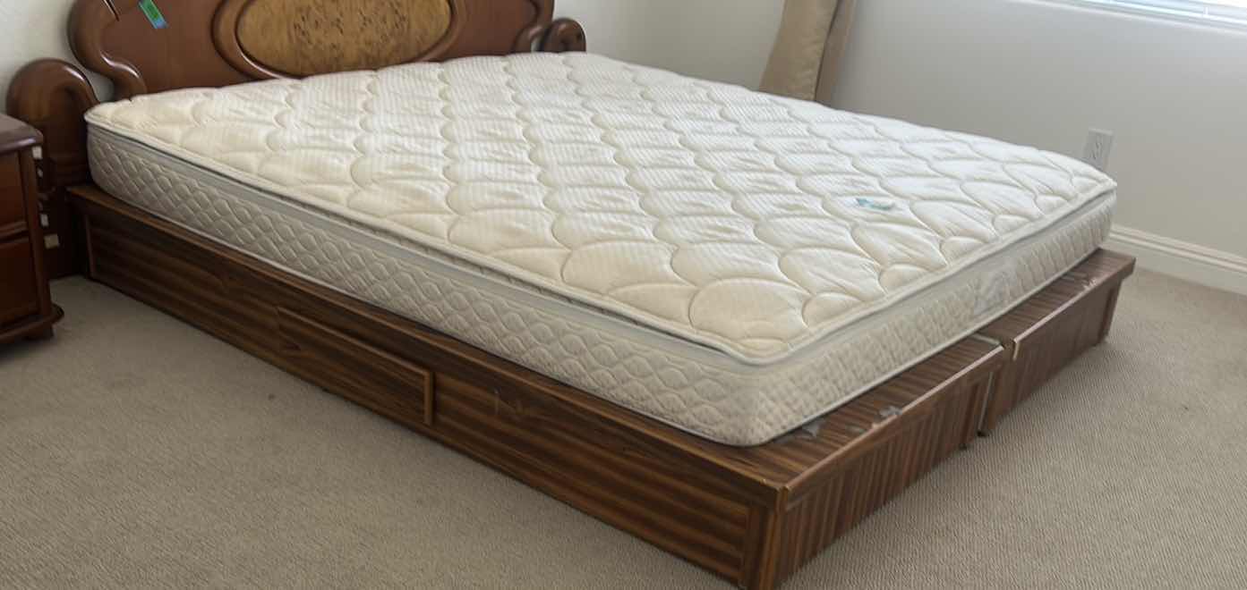 Photo 1 of ROSEWOOD KING PLATFORM BED W PULL OUT STORAGE DRAWERS  (TWO 3’ x 7’ SECTIONS) -HEADBOARD & MATTRESS SOLD SEPARATELY
