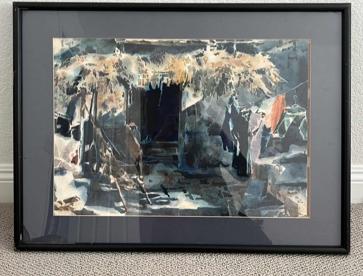 Photo 1 of WALL DECOR, ASIAN VILLAGE FRAMED ARTWORK 
31” x 24”