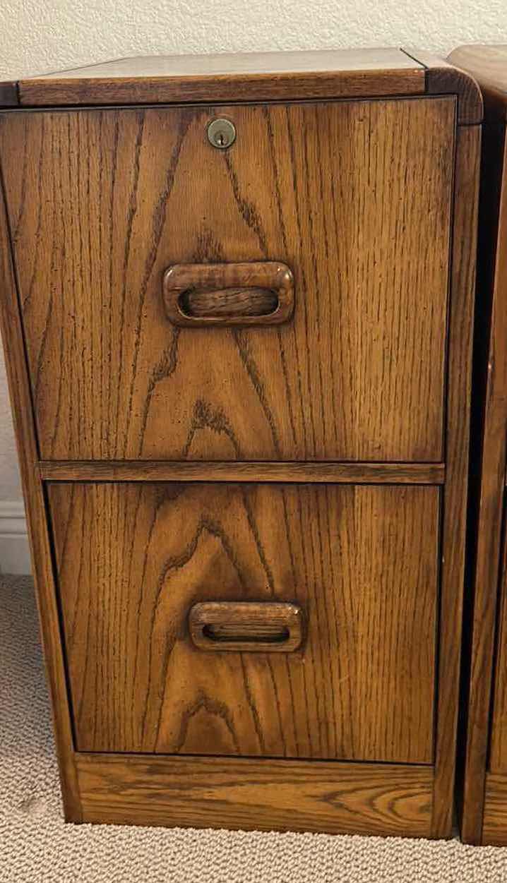 Photo 1 of WOOD FILE CABINET (NO KEY) 15 1/2“ x 19“ x 29“