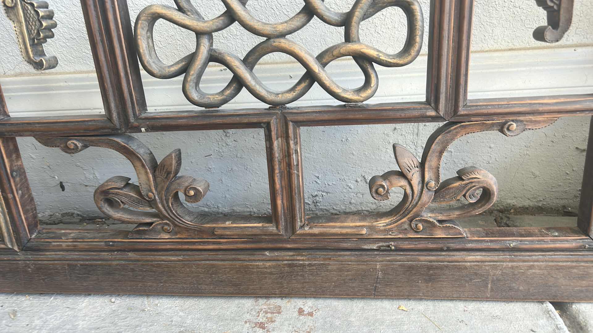 Photo 9 of ANTIQUE CHINESE CARVED WOOD WINDOW LATTICE PANEL 44 3/4 inch x 47.25”