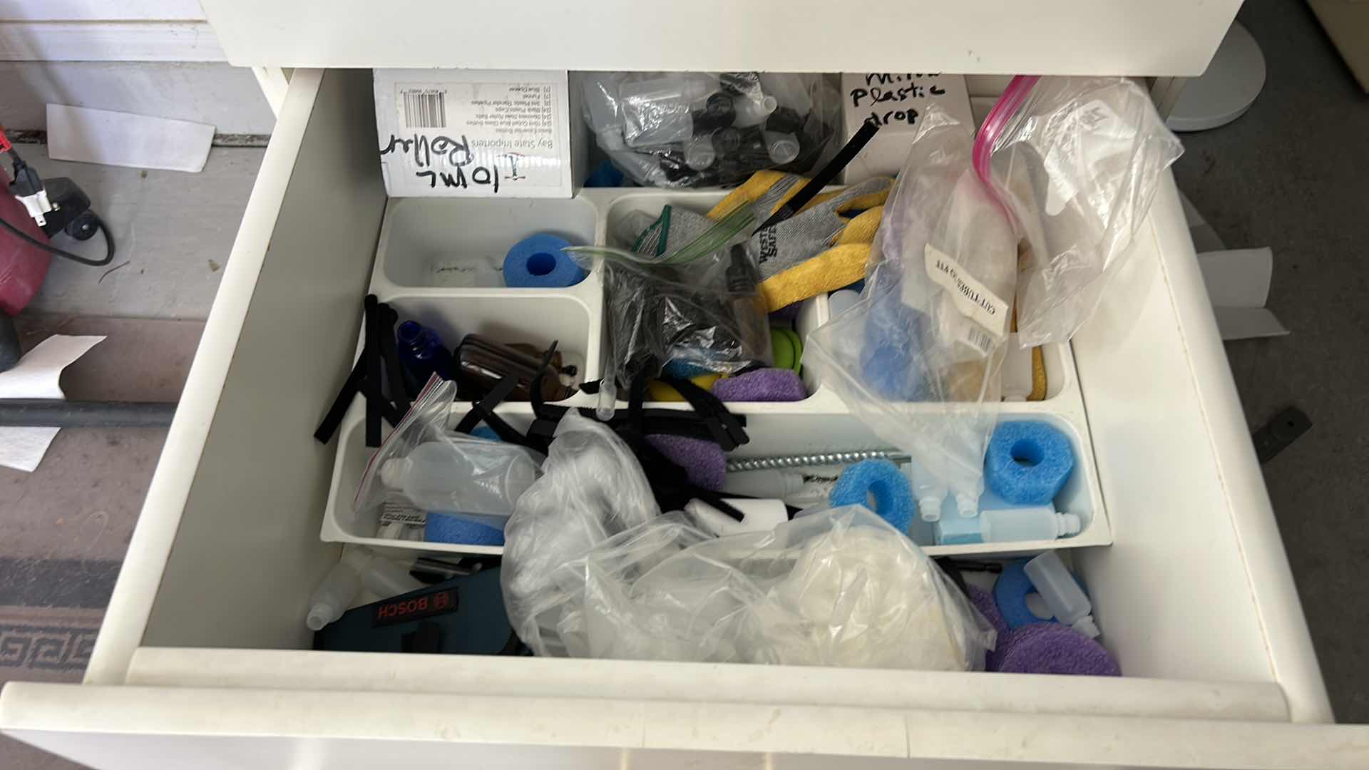 Photo 8 of 3 PULL OUT DRAWERS IN GARAGE- MOSTLY BOTTLING SUPPLIES