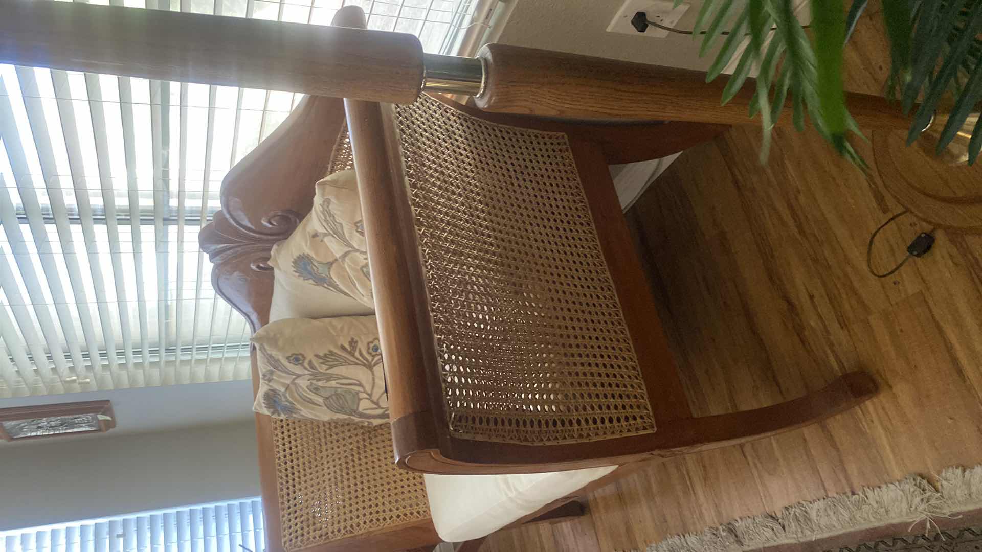 Photo 4 of CUSTOM MADE CHAIR WOOD AND CANE BACK FROM BALI INDONESIA 52” x 25 1/2” x 34”