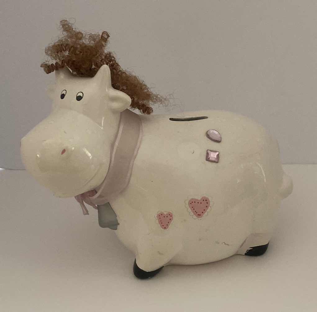 Photo 1 of GLAZED CERAMIC COW BANK 11” x 9”