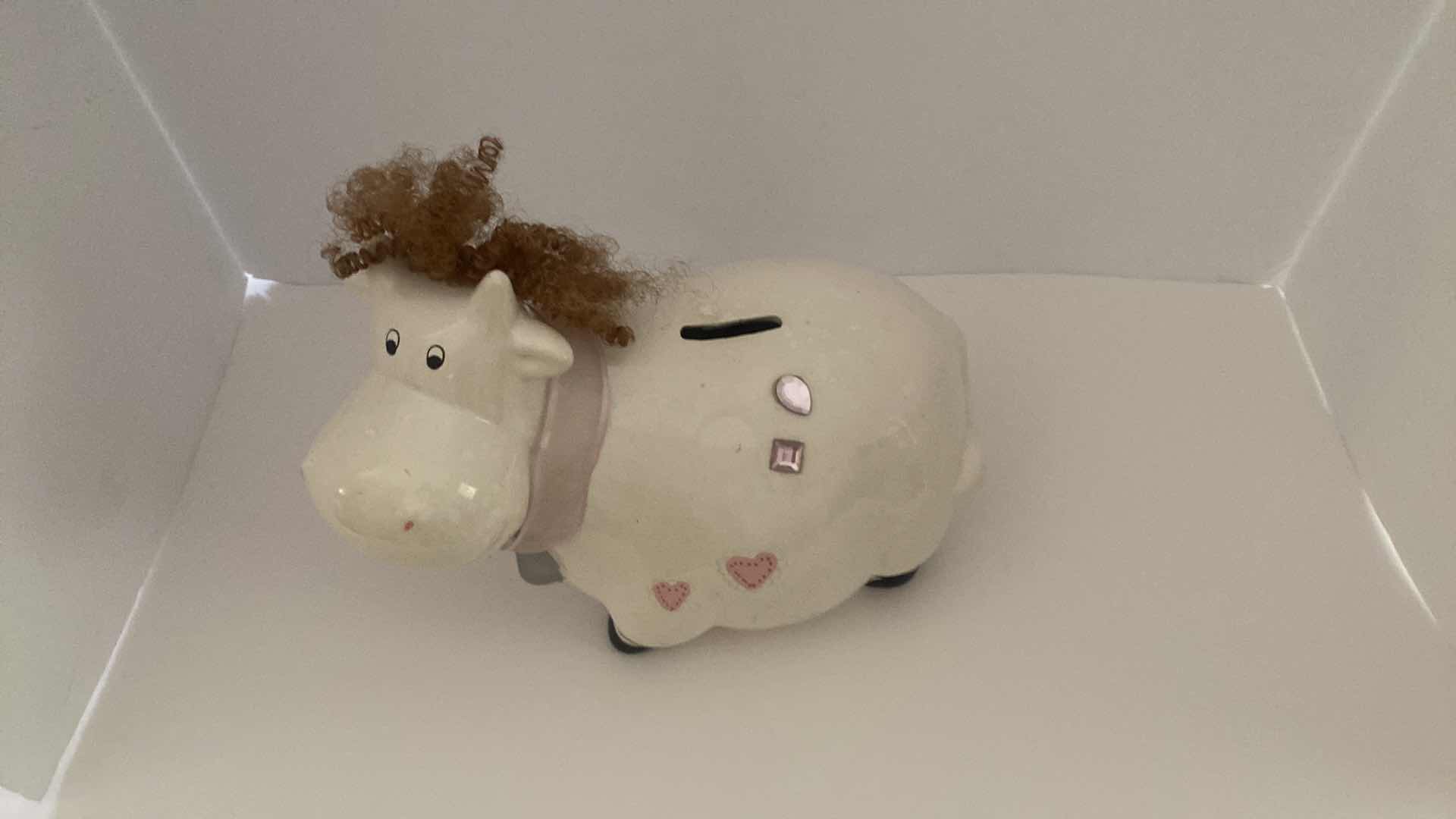 Photo 2 of GLAZED CERAMIC COW BANK 11” x 9”