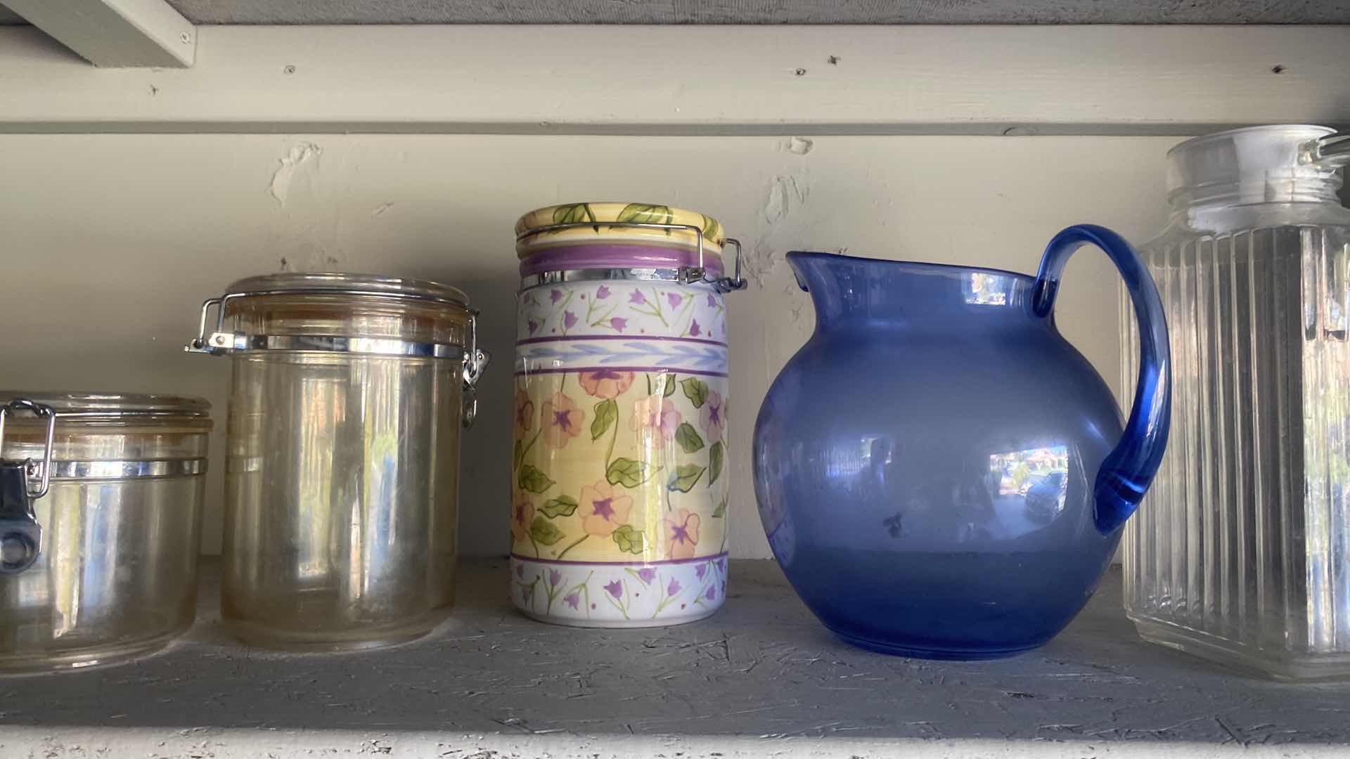 Photo 1 of SHELF IN GARAGE - CANISTERS & PITCHERS
