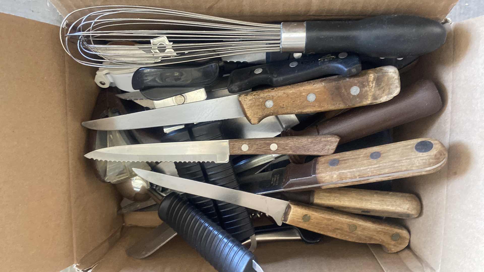 Photo 1 of GARAGE SHELF - BOX OF KNIFES