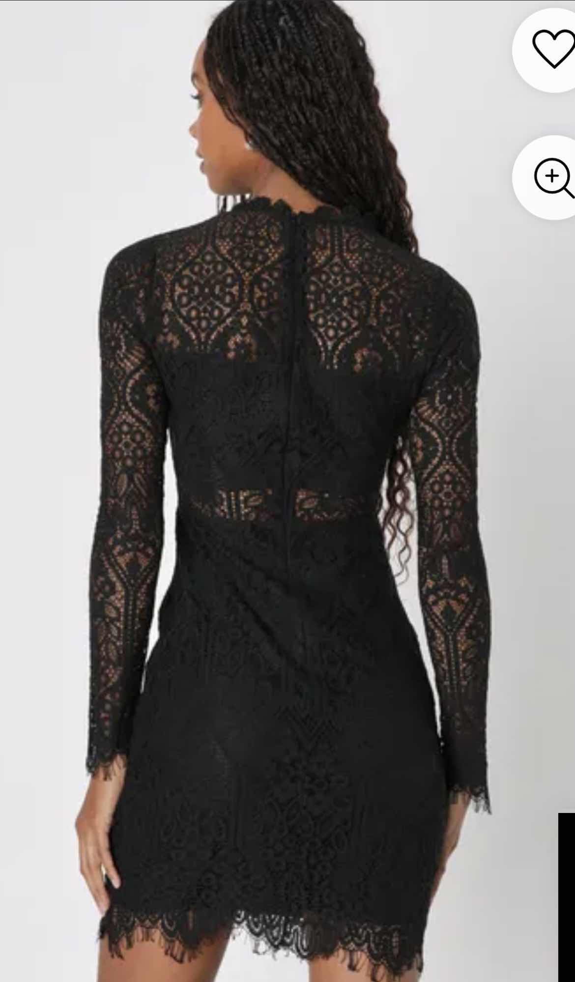 Photo 2 of WOMENS BRAND NEW LONG SLEEVE BLACK LACE DRESS WITH TAG, SIZE MED CHEST 36” WAIST 28”