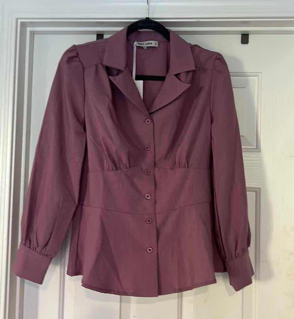 Photo 1 of WOMENS NWT GRACE KARIN PURPLE BLOUSE SIZE MED