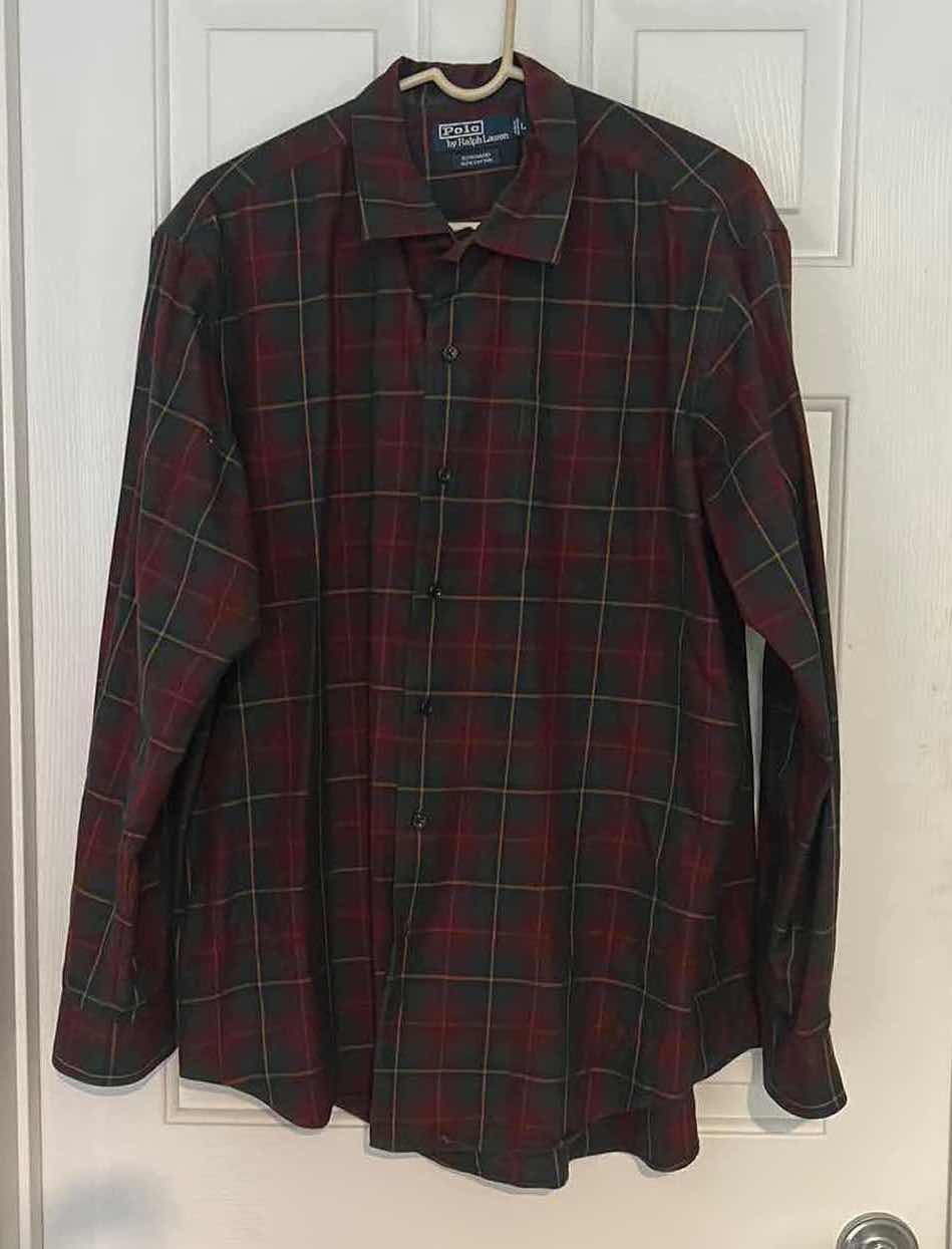 Photo 1 of MENS CLOTHING- POLO BY RALPH LAUREN 100% BONNARD COTTON COLLARED BUTTON DOWN SHIRT SIZE LARGE