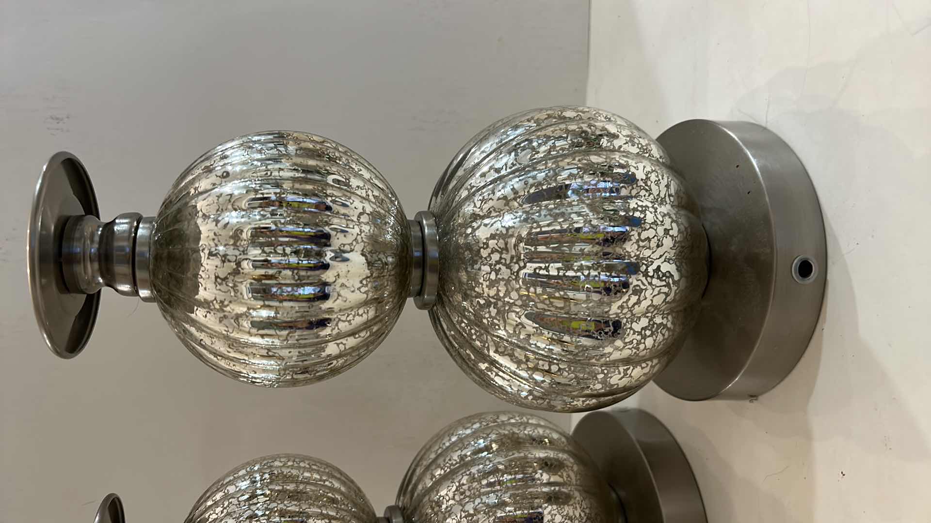 Photo 4 of 2 - 12” SILVER CANDLE HOLDERS MADE FROM LAMP BASES