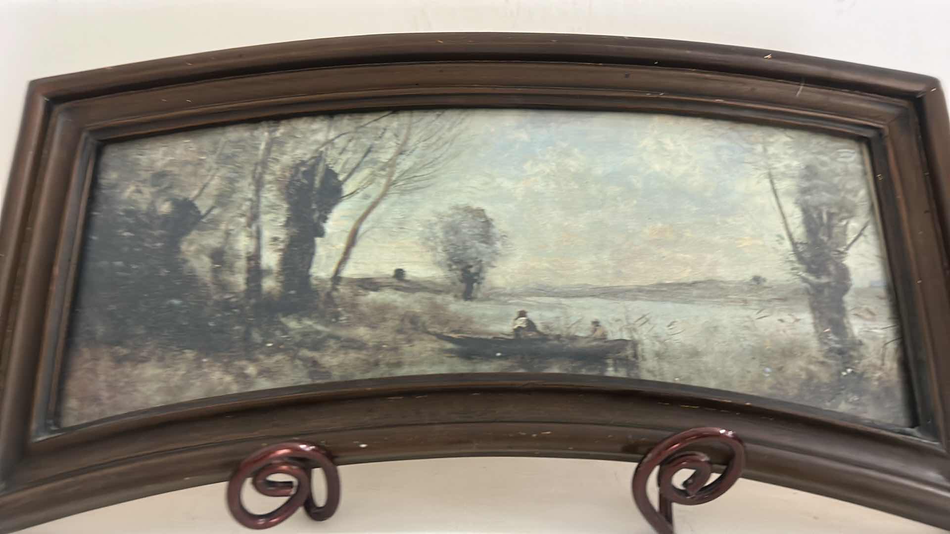 Photo 2 of ANTIQUE FRAMED “LANDSCAPE” ARTWORK 12” x 5 1/2”