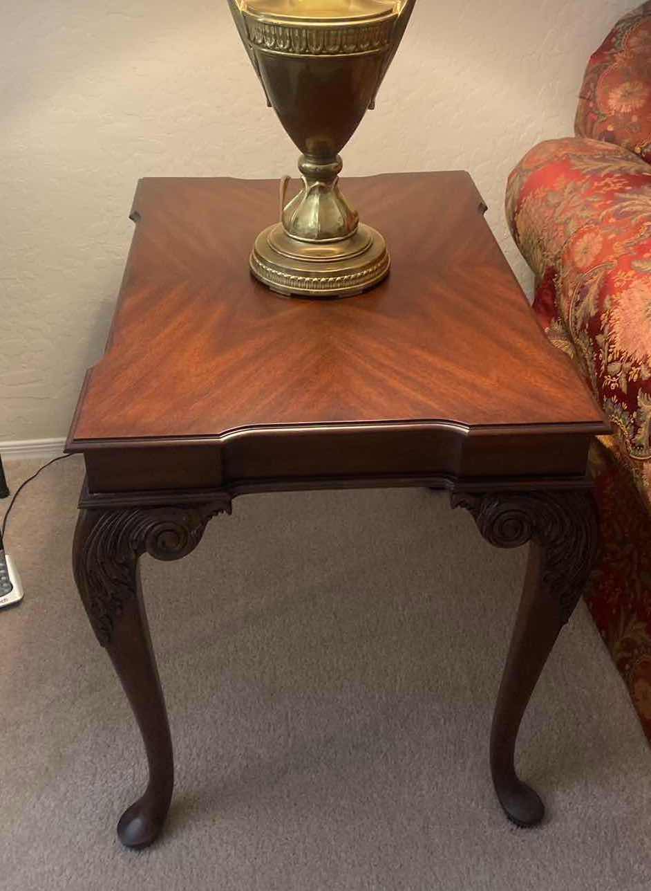 Photo 1 of ETHAN ALLEN QUEEN ANNE MAHOGANY SIDE TABLE 21“ x 28“ x 24 1/2” WITH RECIEPT