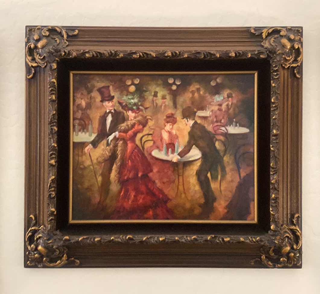 Photo 1 of FRAMED MIGUEL PAMIES LATE 19th CENTURY MIXED MEDIA OIL ON CANVAS YOUNG GIRLS ARTWORK UNFRAMED 13” X 16” FRAMED 24 1/2” x 21”, ESTIMATED VALUE FROM JUNE 1983 $550