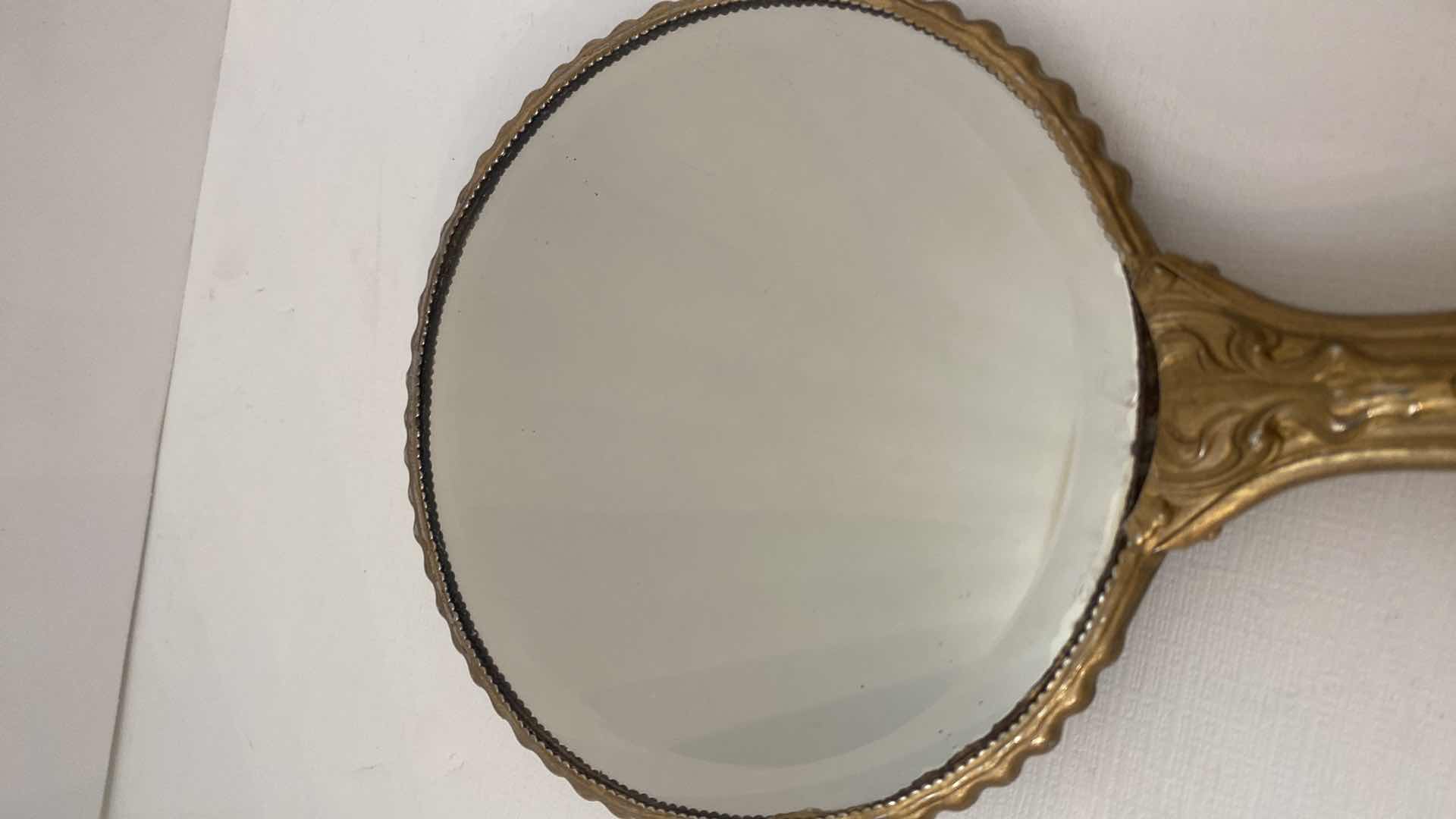 Photo 4 of VINTAGE ART NOVEAU HAND MIRROR & BRUSH