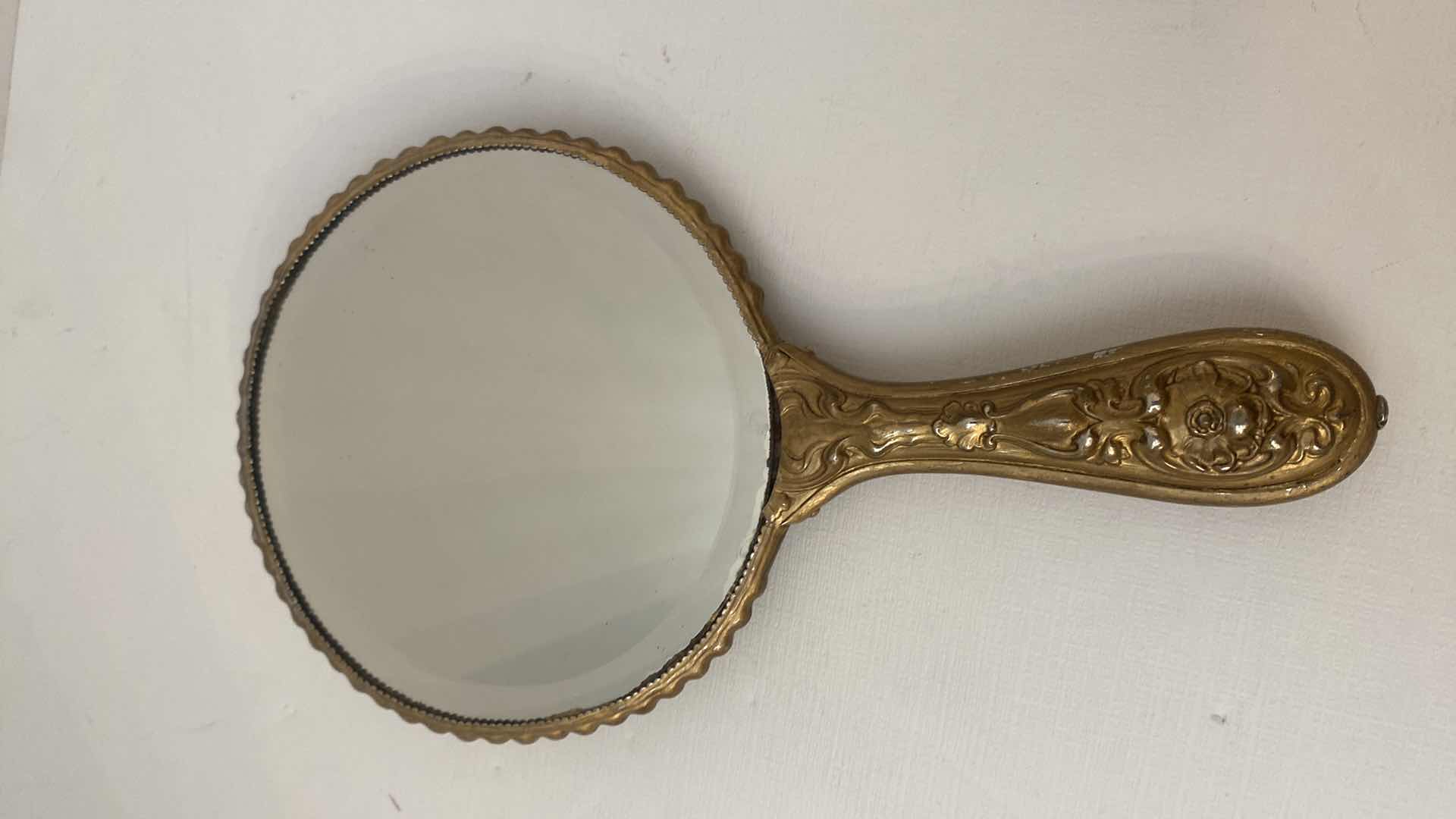 Photo 3 of VINTAGE ART NOVEAU HAND MIRROR & BRUSH