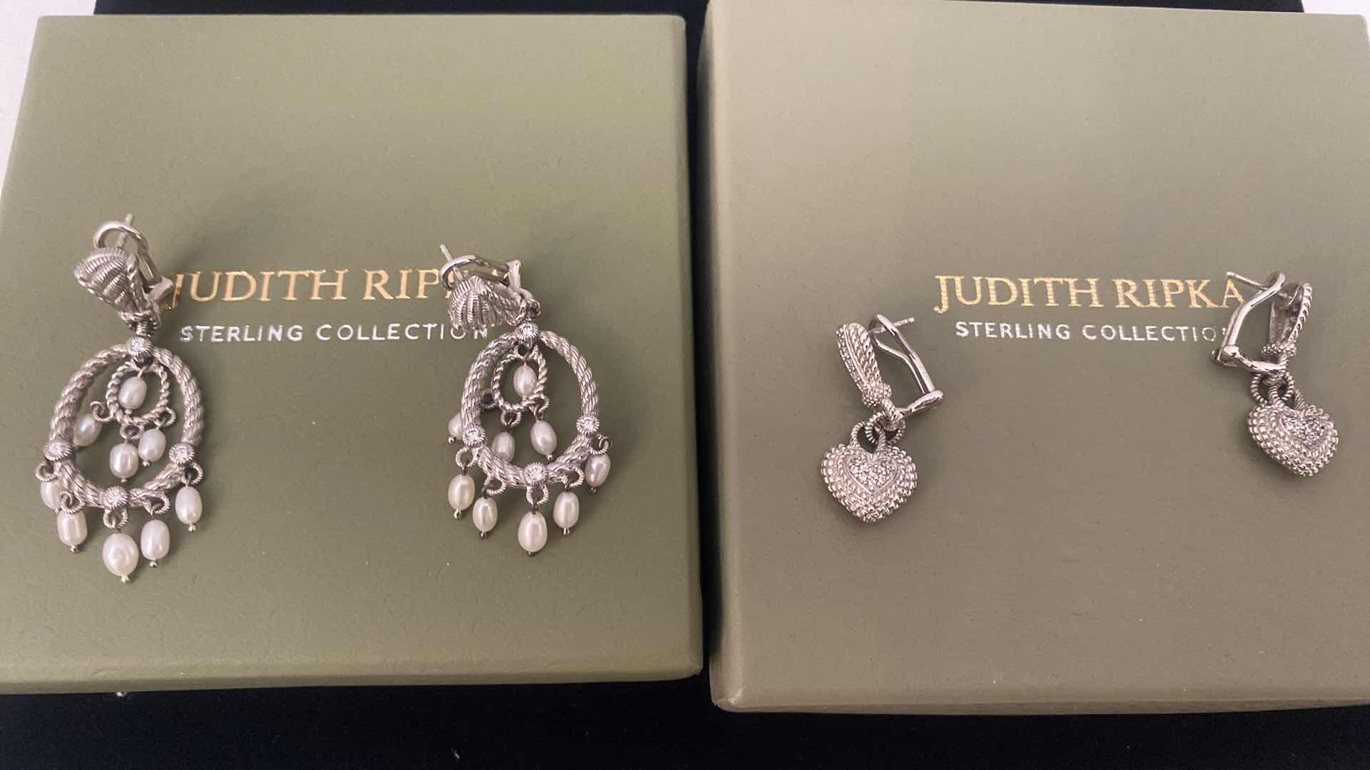 Photo 1 of JUDITH RIPKA STERLING COLLECTION 2 PAIRS EARRINGS