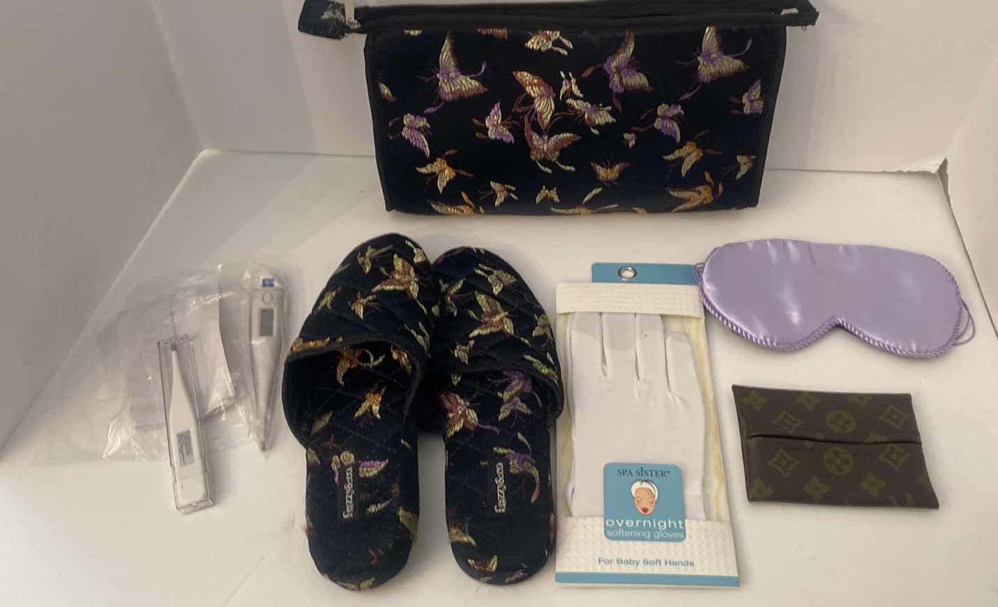 Photo 1 of LOUIS VUITTON UNAUTHENTICATED POCKET KLEENEX HOLDER & WOMENS CARE ASSORTMENT