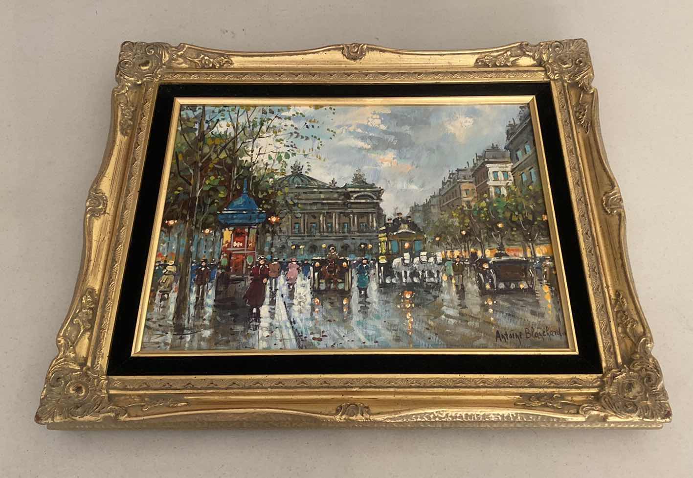 Photo 1 of FRAMED ORIGINAL ANTOINE BLANCHARD OIL PAINTING “PARIS” PAINTING UNFRAMED MEASURES 16” x 12”, FRAMED 21” x 17” WITH RECEIPT FOR $2,000.  