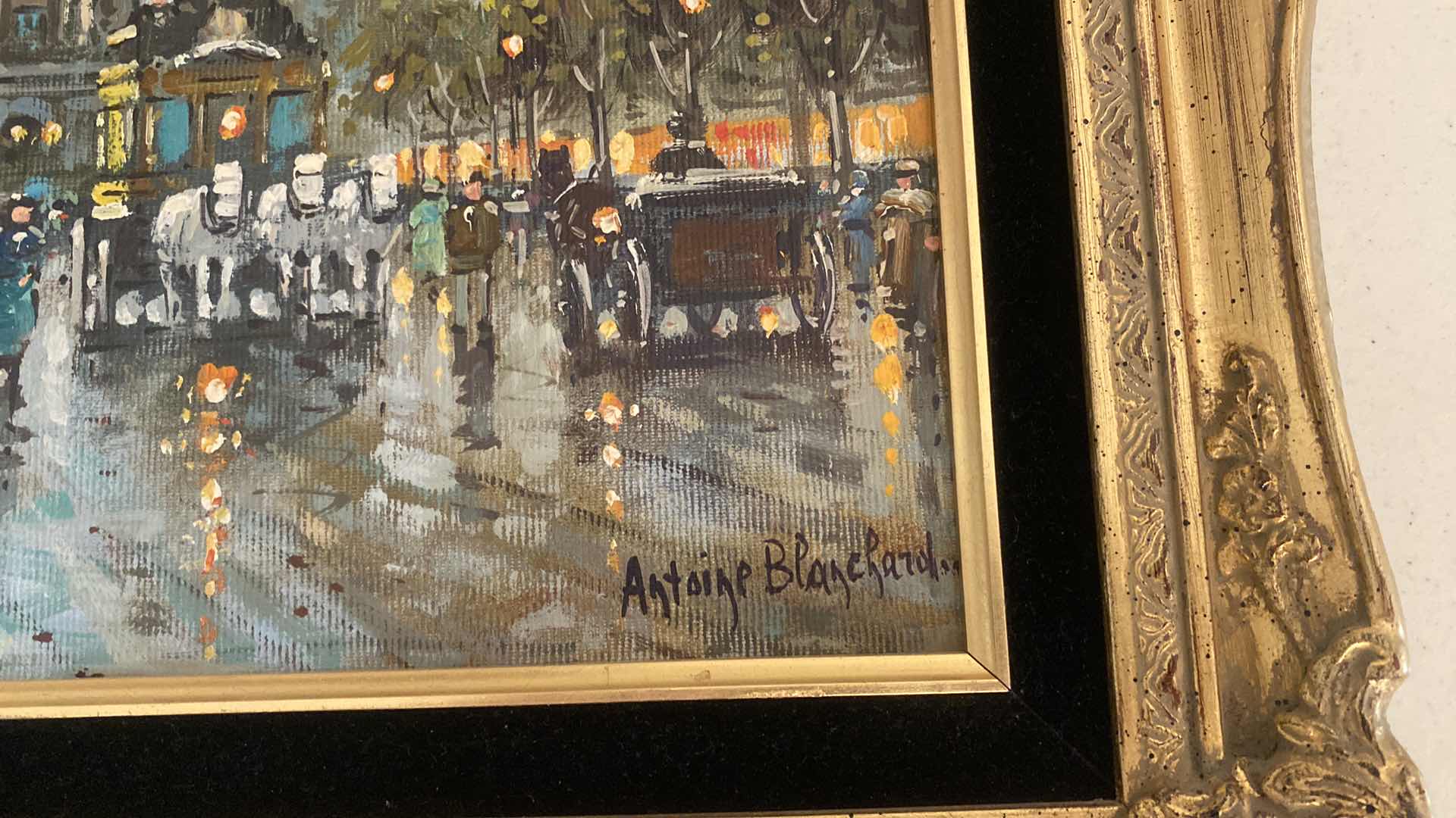 Photo 3 of FRAMED ORIGINAL ANTOINE BLANCHARD OIL PAINTING “PARIS” PAINTING UNFRAMED MEASURES 16” x 12”, FRAMED 21” x 17” WITH RECEIPT FOR $2,000.  