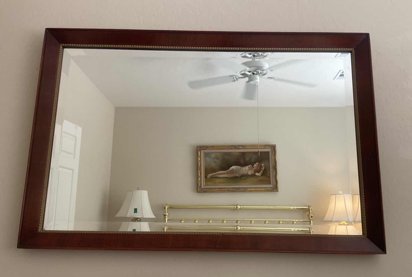 Photo 1 of WOOD FRAMED BEVELED MIRROR 52 1/2” x 34 1/2”