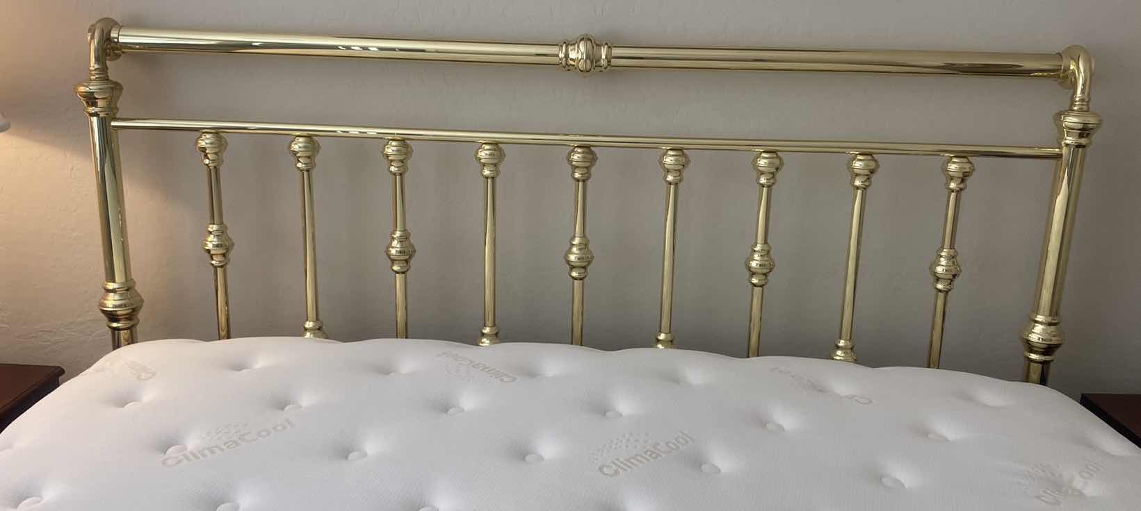 Photo 1 of KING SIZE BRASS HEADBOARD, INCLUDES STANDARD BEDFRAME HEADBOARD MEASURES 80” x 54” (mattress sold separately)