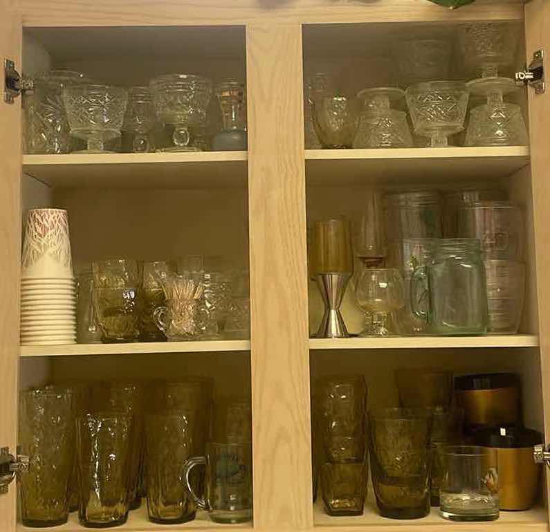 Photo 1 of CONTENTS OF KITCHEN CABINET - GLASSES