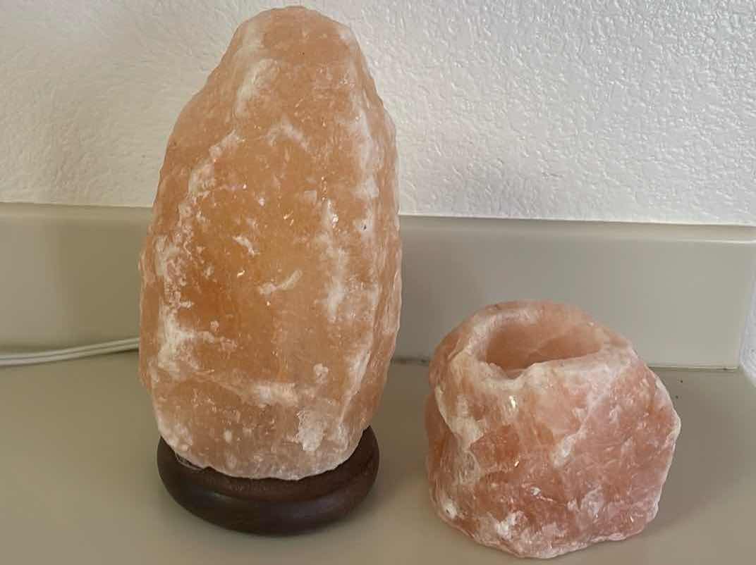 Photo 1 of HIMALAYAN SALT LAMP AND VOTICE HOLDE 9” , 4”