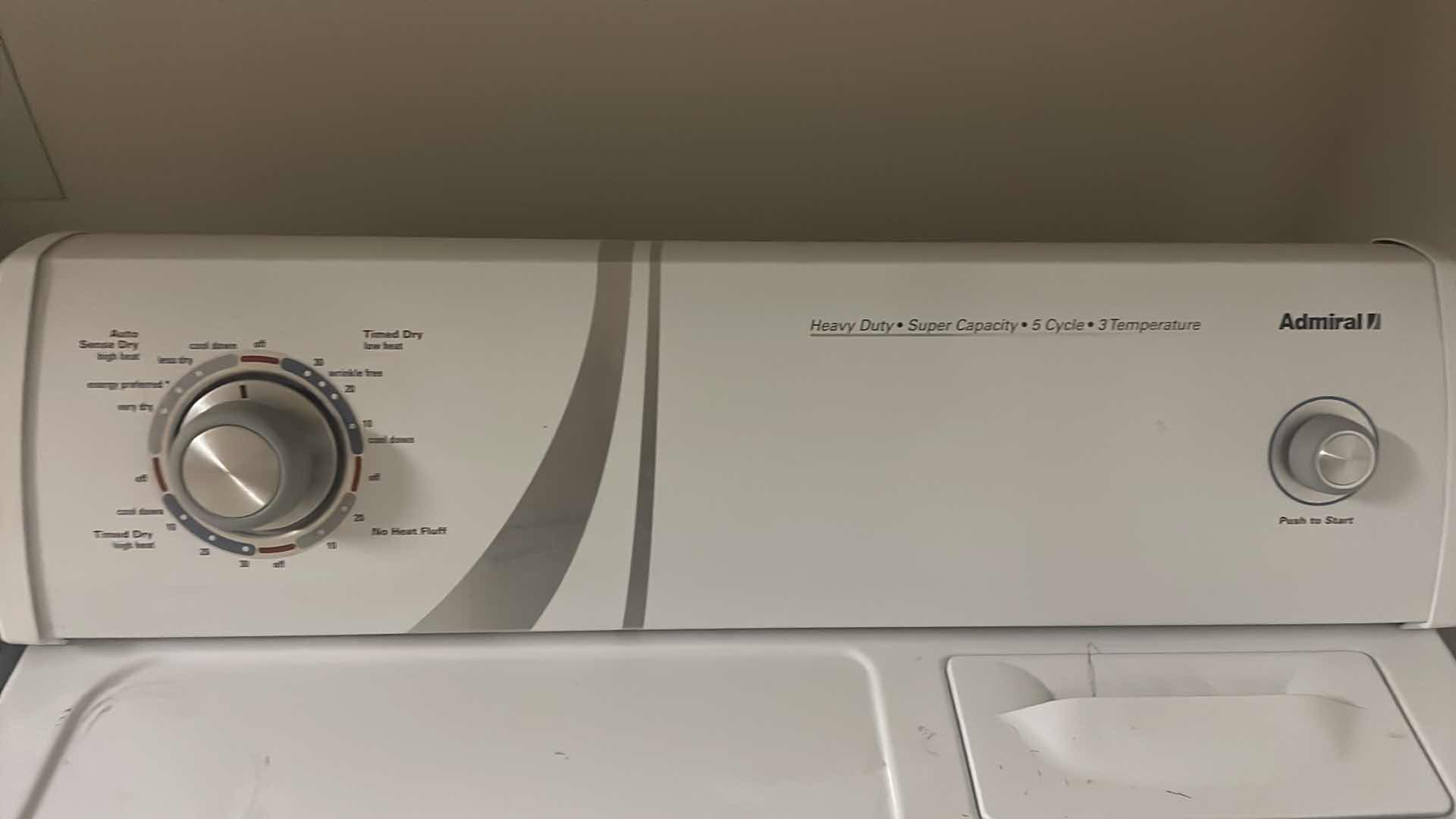 Photo 3 of ADMIRAL ELECTRIC DRYER MODEL AED4475TQ1